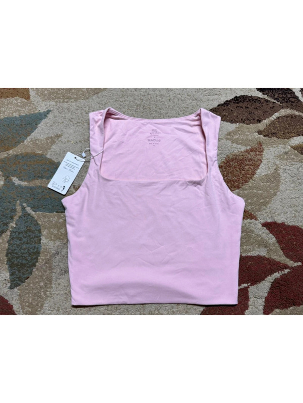 M light pink square-neck cropped tank top